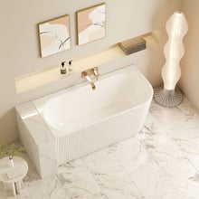 Salem Oval Acrylic Corner Bath with Bronze Wall Mixer Set